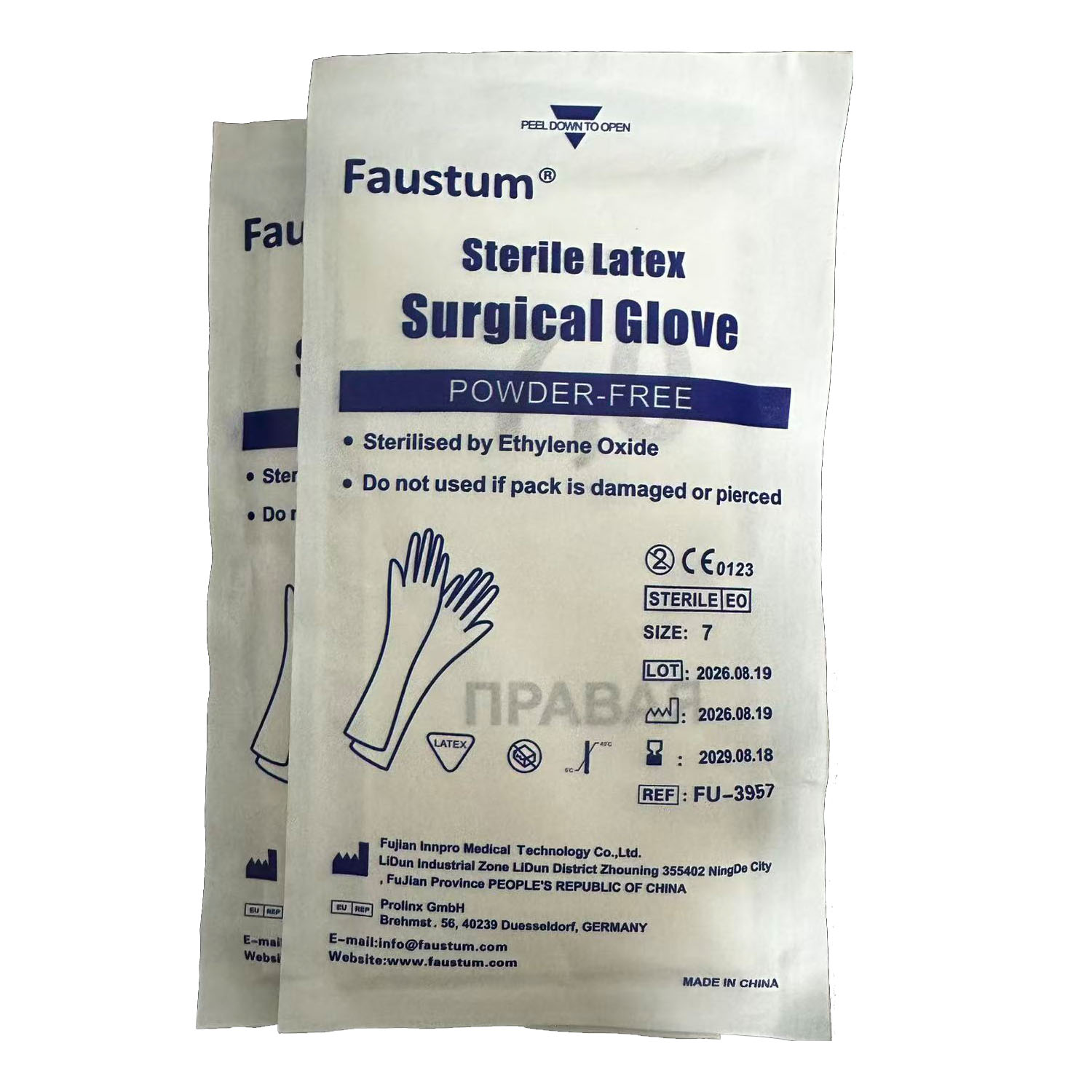Faustum Single-use sterile latex surgical gloves(polyisoprene)