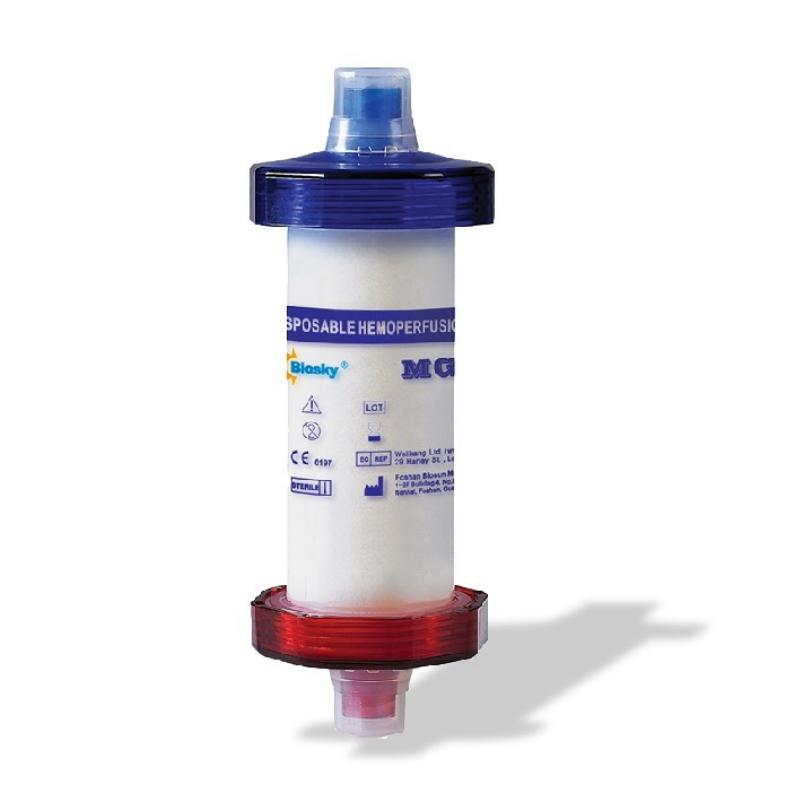 Disposable hemoperfusion cartridge